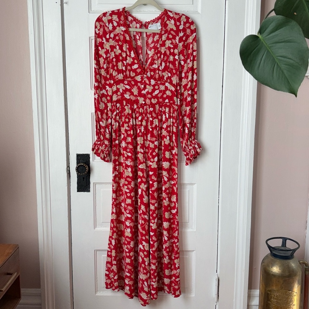 ASOS LONG SLEEVE WIDE LEG FLORAL JUMPSUIT